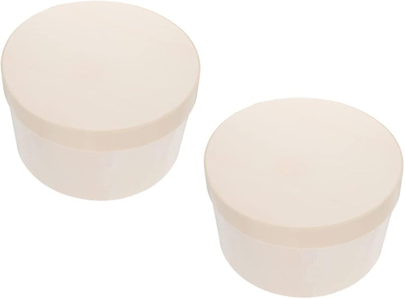 2pcs Round Cake Boxes Sturdy Wood Cheesecake Packaging Cases 6 Inch Easy Clean - Image 1